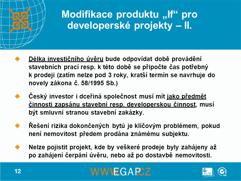 Modifikace produktu „If pro developerské projekty – II.