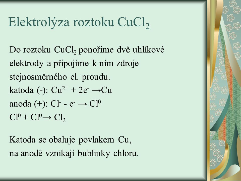 Elektrolýza roztoku CuCl2