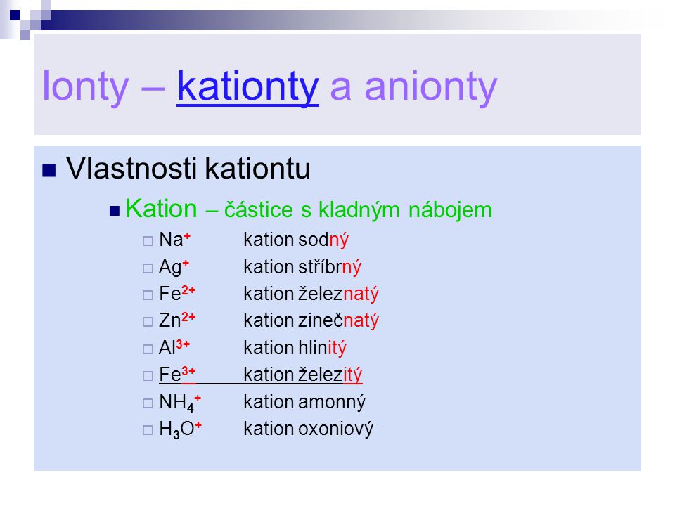 Ionty – kationty a anionty