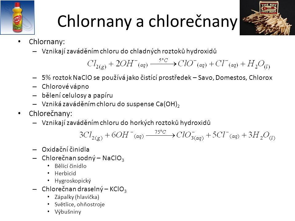 Chlornany a chlorečnany