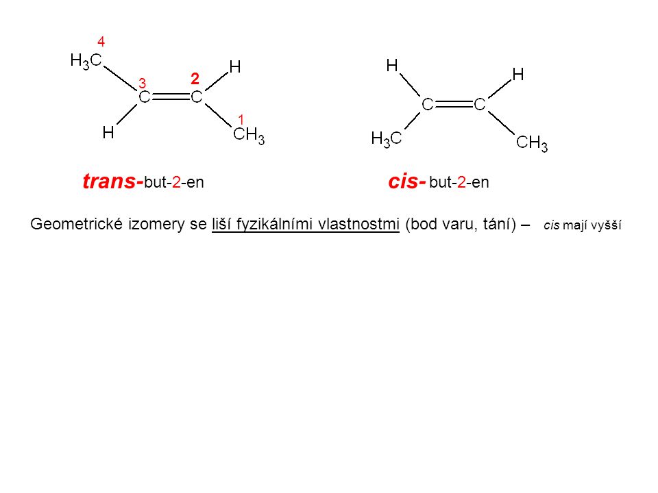 trans- cis- 2 but-2-en but-2-en