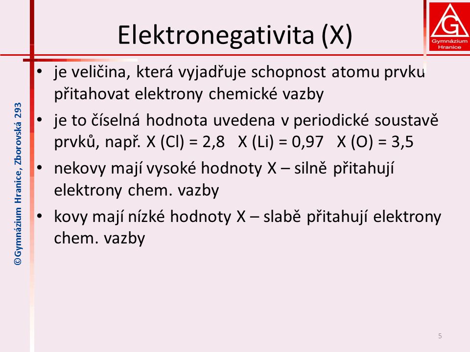 Elektronegativita (X)