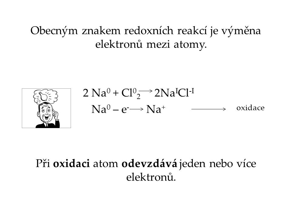 Obecným znakem redoxních reakcí je výměna elektronů mezi atomy