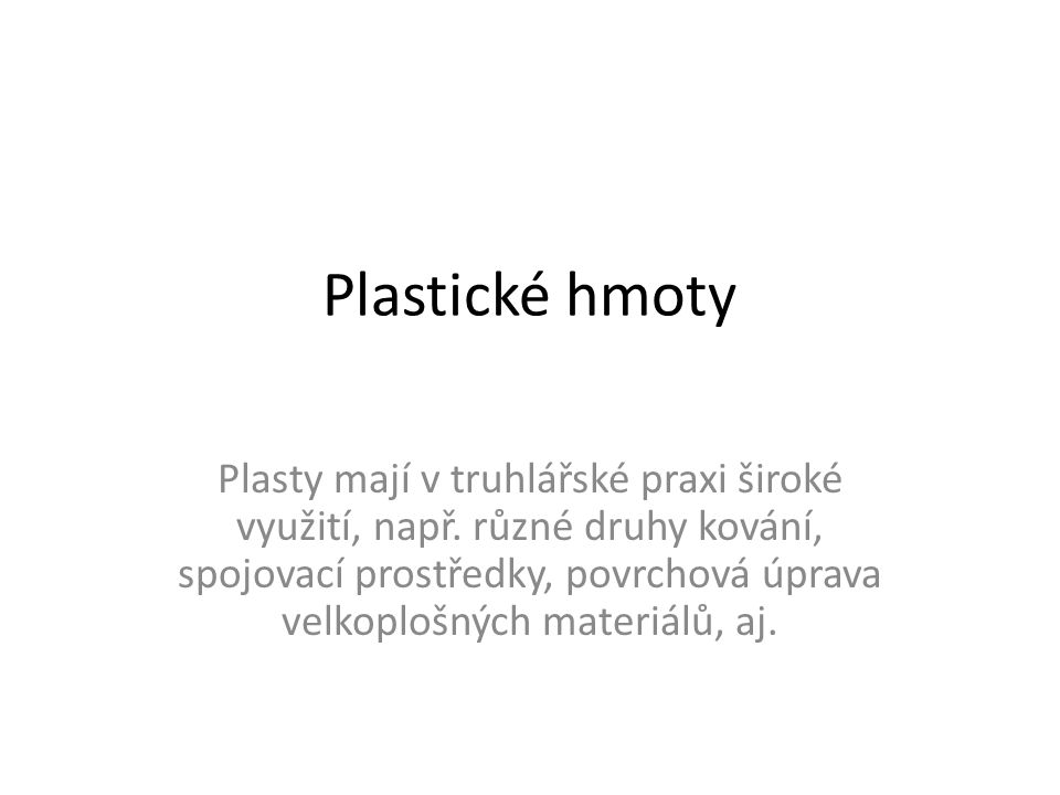 Plastické hmoty
