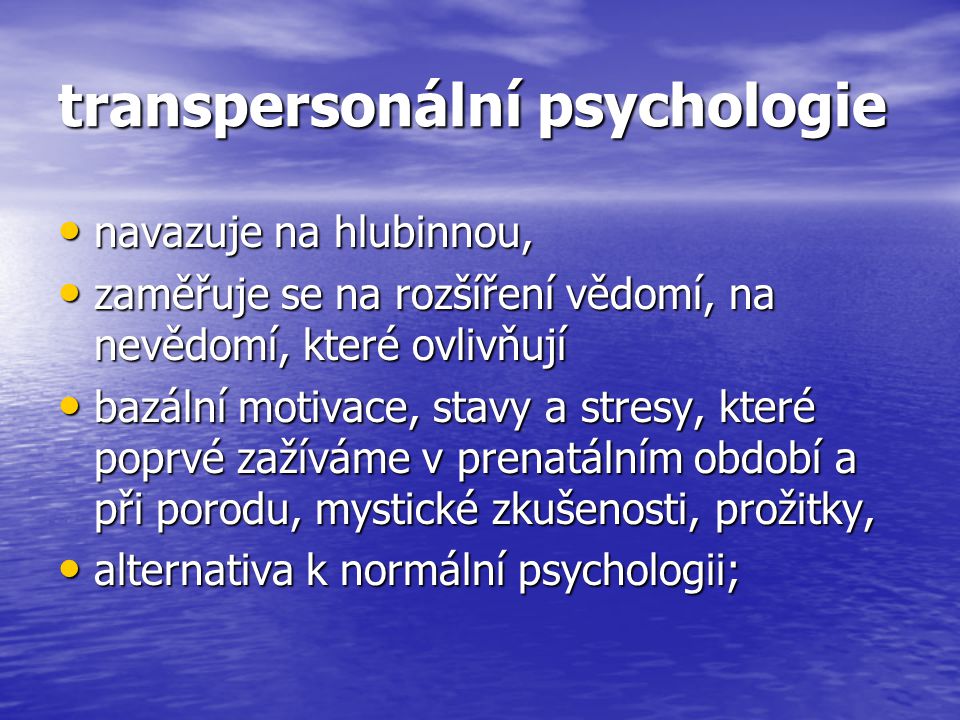 transpersonální psychologie