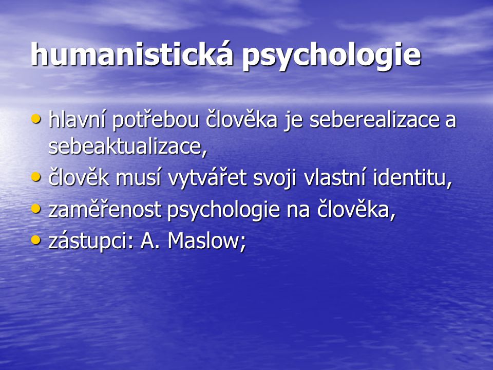 humanistická psychologie
