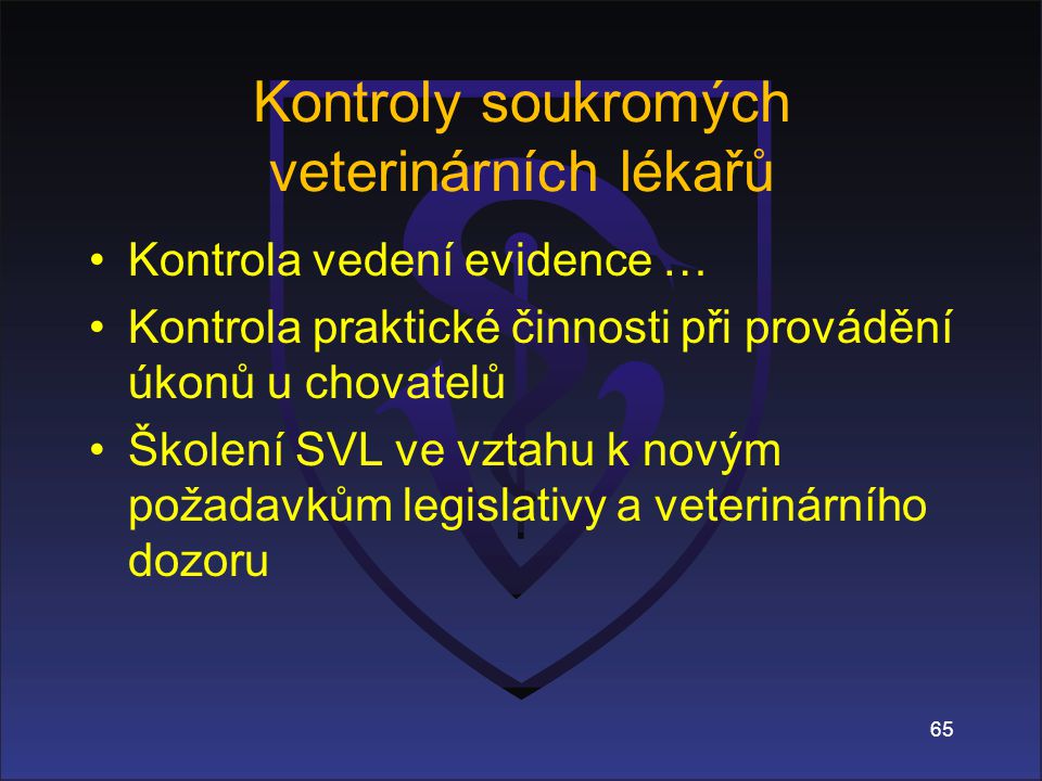 Kontroly soukromých veterinárních lékařů
