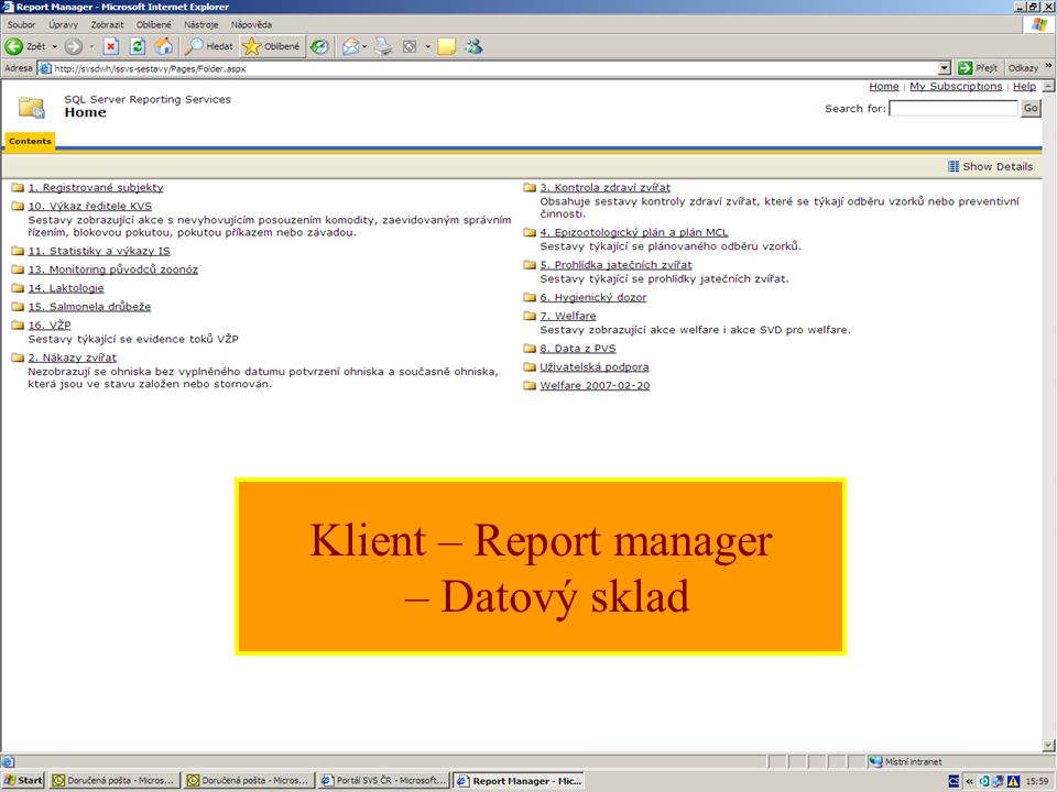 Klient – Report manager