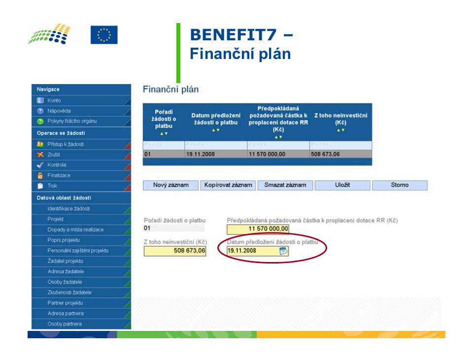 BENEFIT7 – Finanční plán