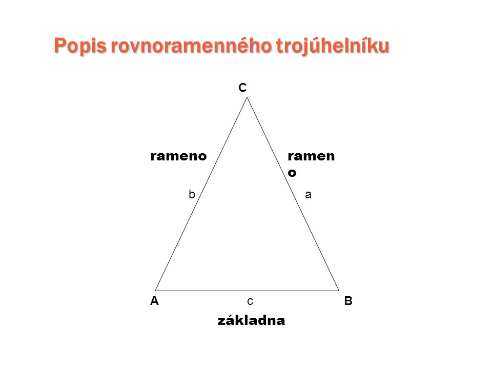 Popis rovnoramenného trojúhelníku