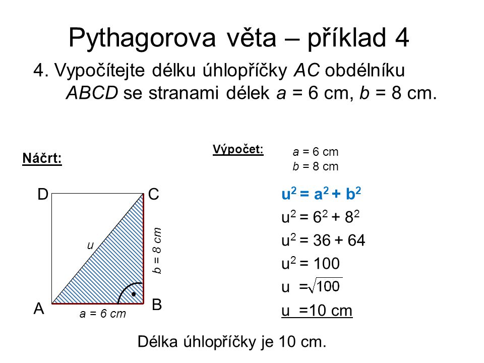Pythagorova věta – příklad 4