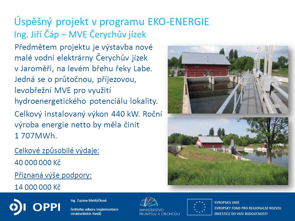 Úspěšný projekt v programu EKO-ENERGIE Ing