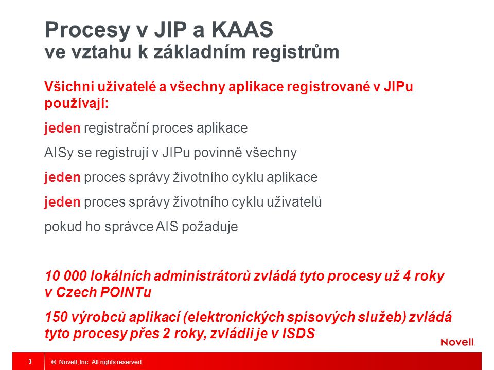 Procesy v JIP a KAAS ve vztahu k základním registrům