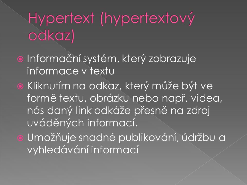 Hypertext (hypertextový odkaz)