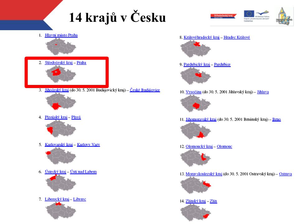 14 krajů v Česku