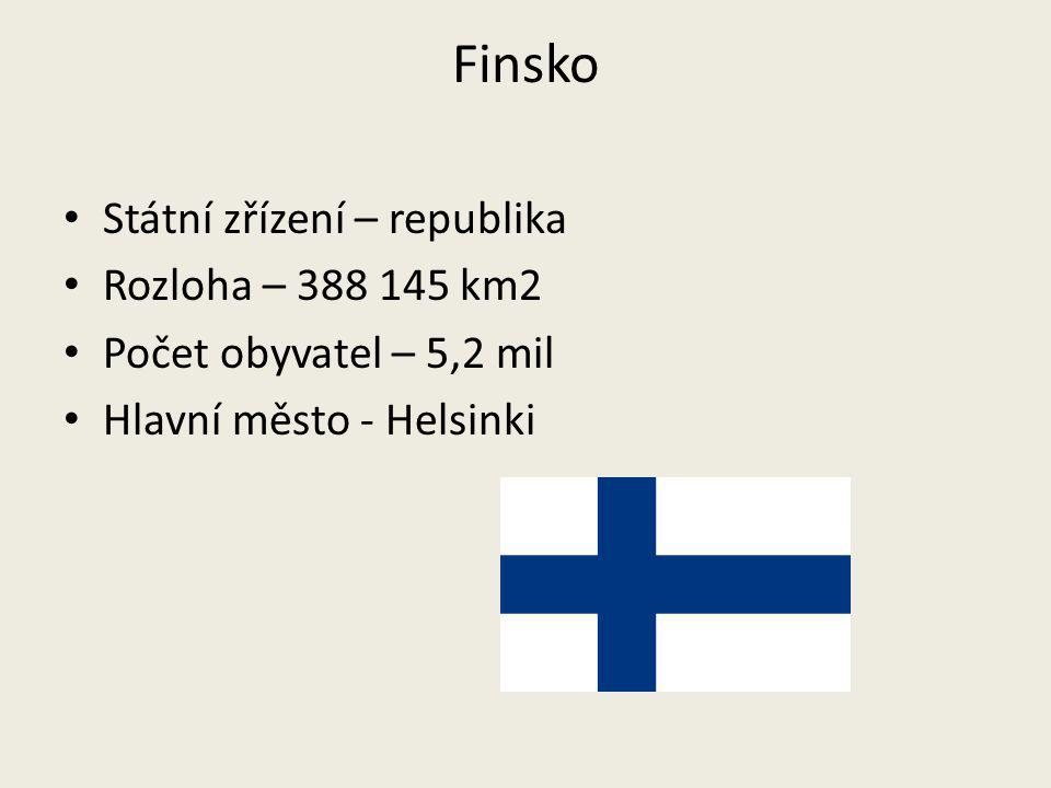 Finsko Státní zřízení – republika Rozloha – km2