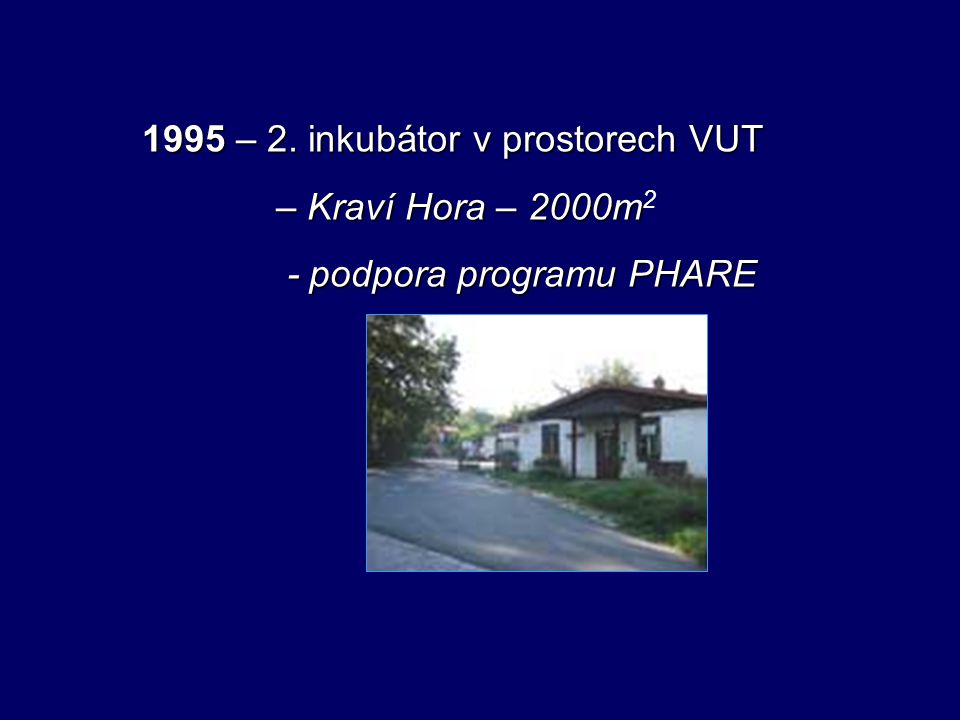 1995 – 2. inkubátor v prostorech VUT