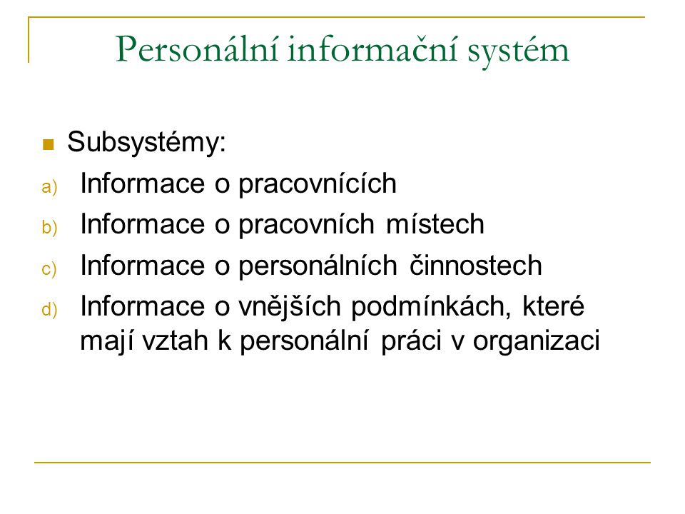 Personální informační systém