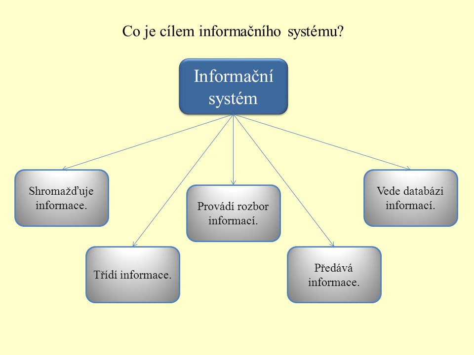 Informační systém Co je cílem informačního systému