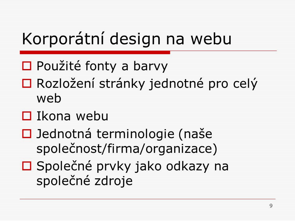 Korporátní design na webu
