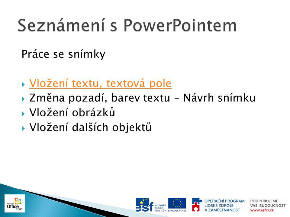 Seznámení s PowerPointem