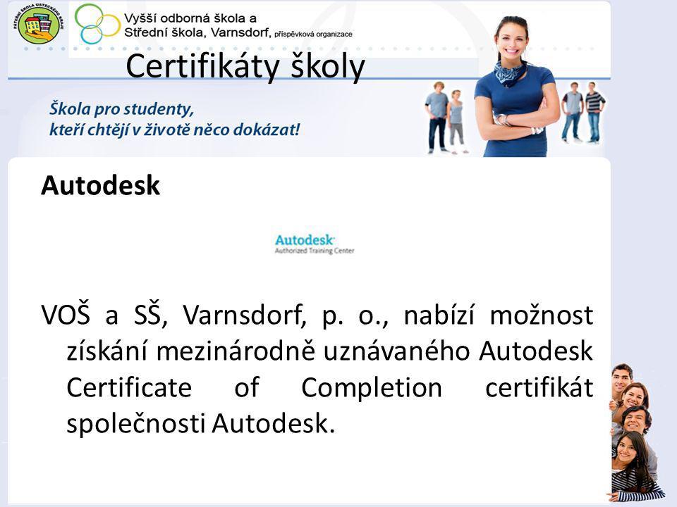 Certifikáty školy Autodesk