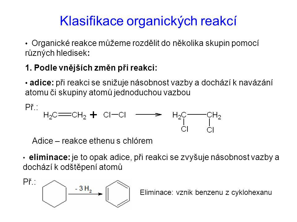 Klasifikace organických reakcí