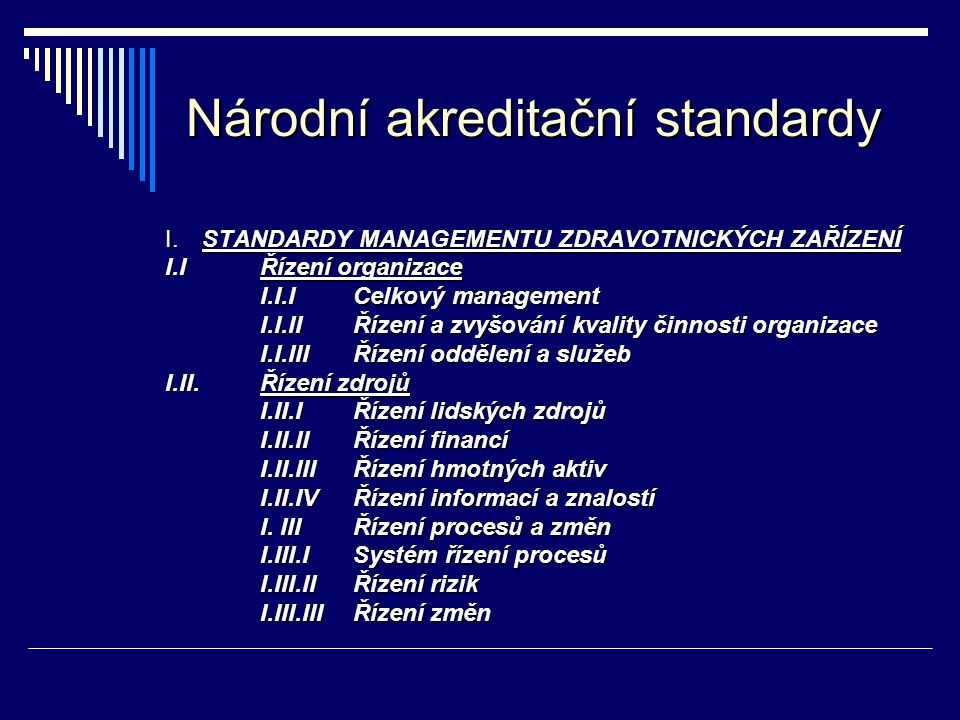 Národní akreditační standardy