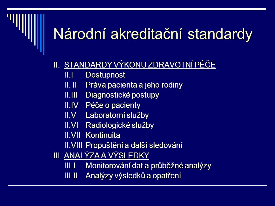 Národní akreditační standardy