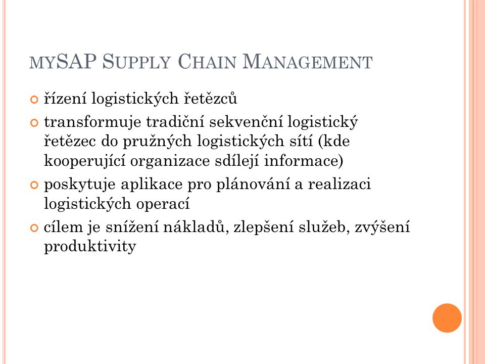 mySAP Supply Chain Management
