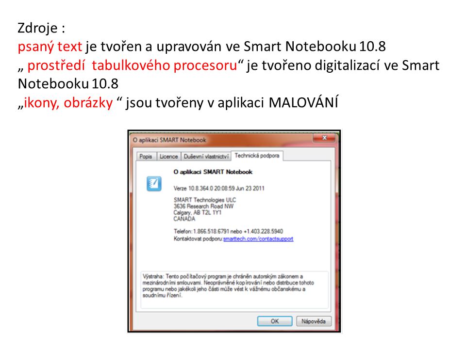 Zdroje : psaný text je tvořen a upravován ve Smart Notebooku 10