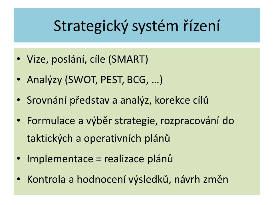 Strategický systém řízení