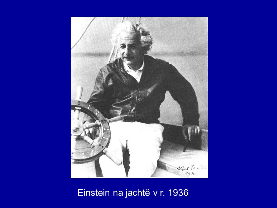 Einstein na jachtě v r. 1936