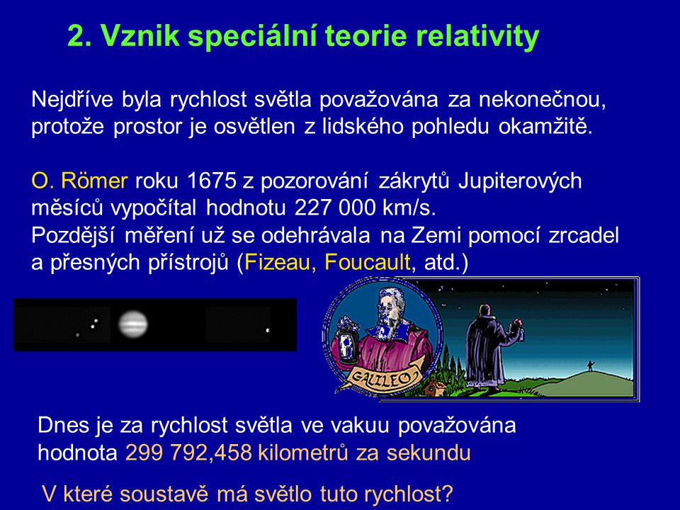 2. Vznik speciální teorie relativity