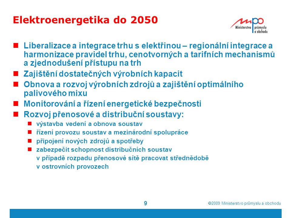 Elektroenergetika do 2050