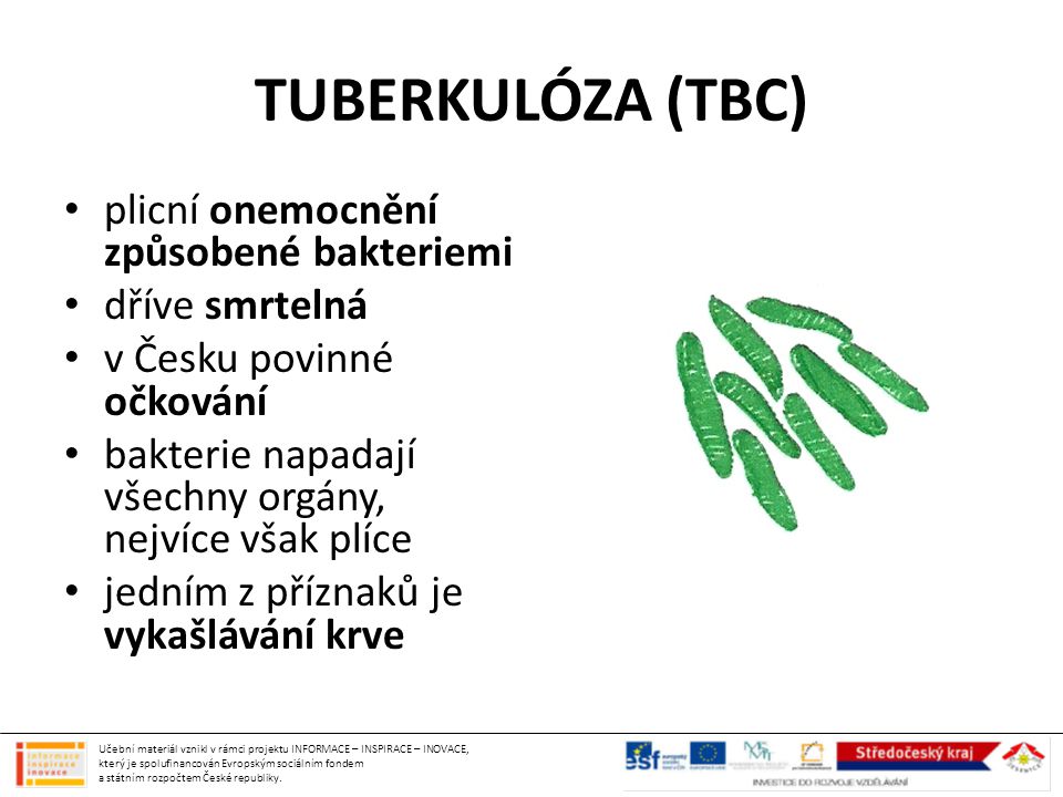 TUBERKULÓZA (TBC) plicní onemocnění způsobené bakteriemi