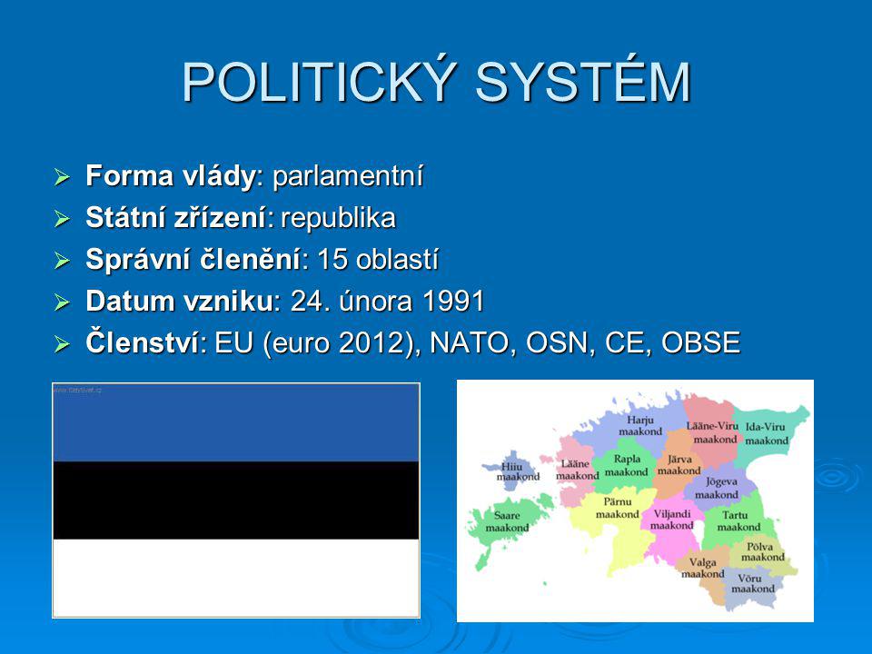 POLITICKÝ SYSTÉM Forma vlády: parlamentní Státní zřízení: republika