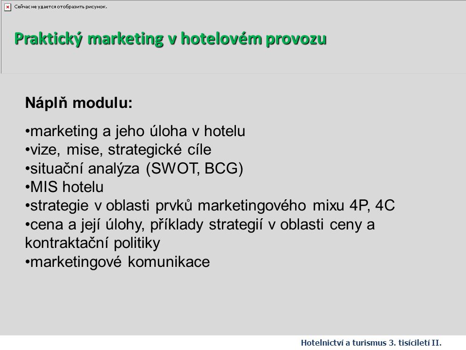 Praktický marketing v hotelovém provozu