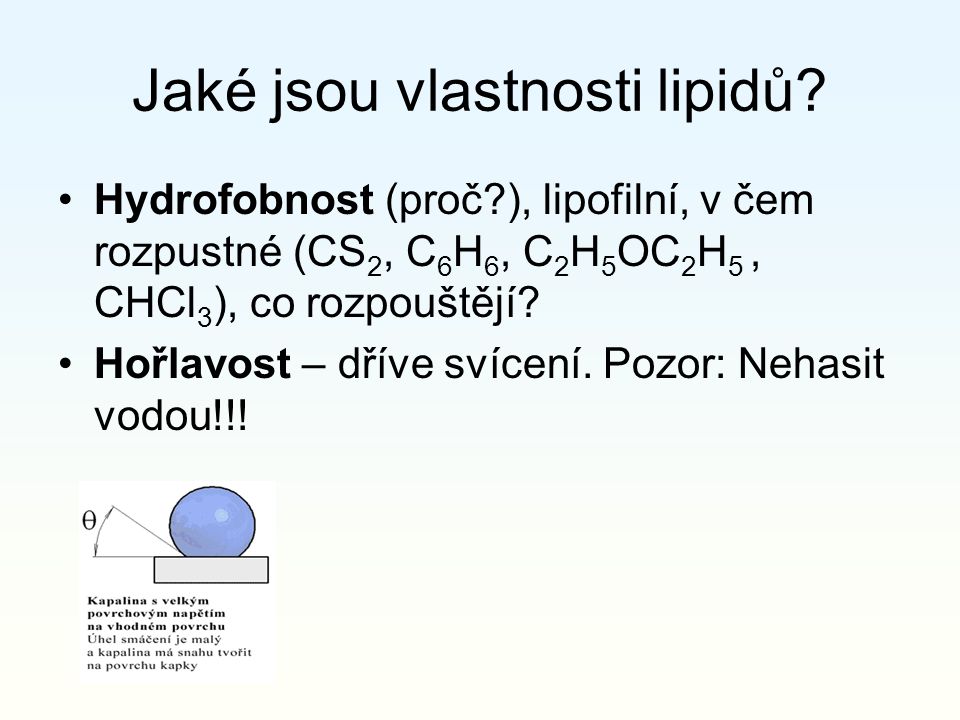 Jaké jsou vlastnosti lipidů