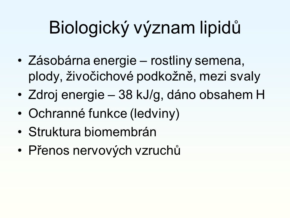 Biologický význam lipidů