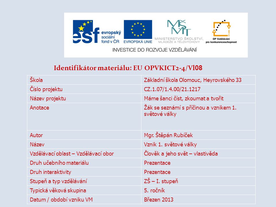 Identifikátor materiálu: EU OPVKICT2-4/Vl08