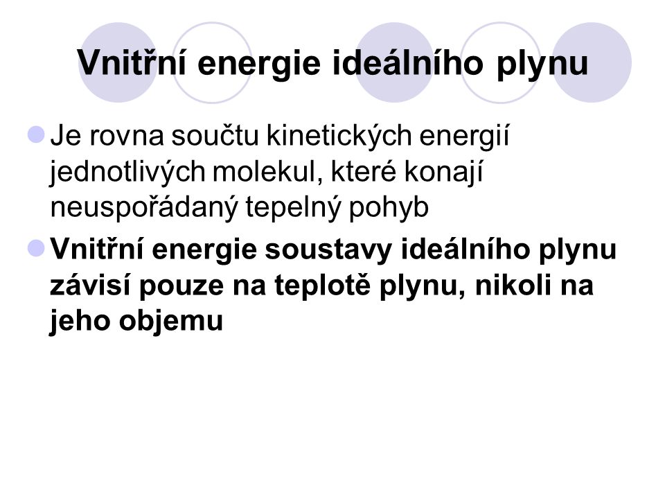 Vnitřní energie ideálního plynu