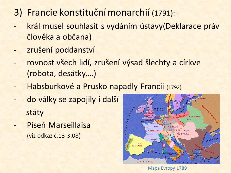 Francie konstituční monarchií (1791):