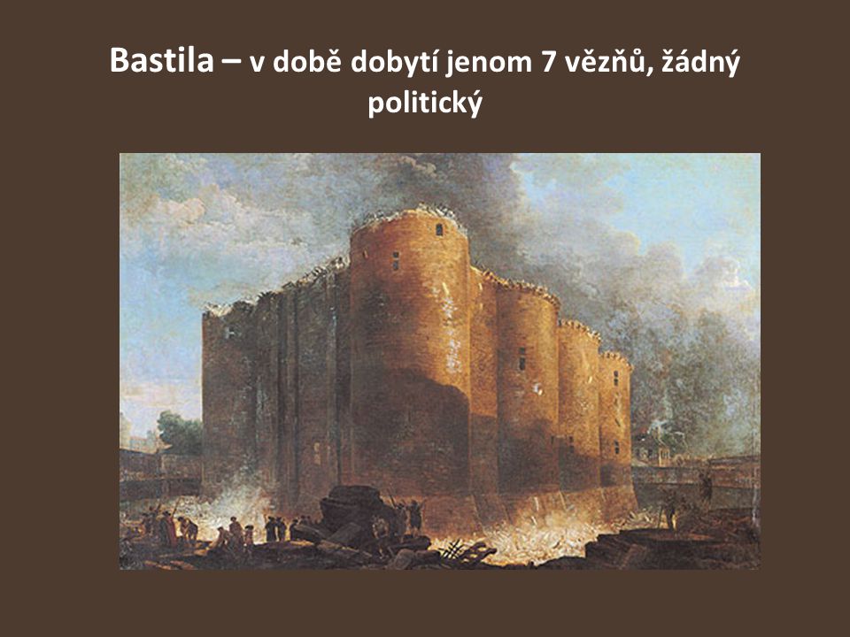Bastila – v době dobytí jenom 7 vězňů, žádný politický