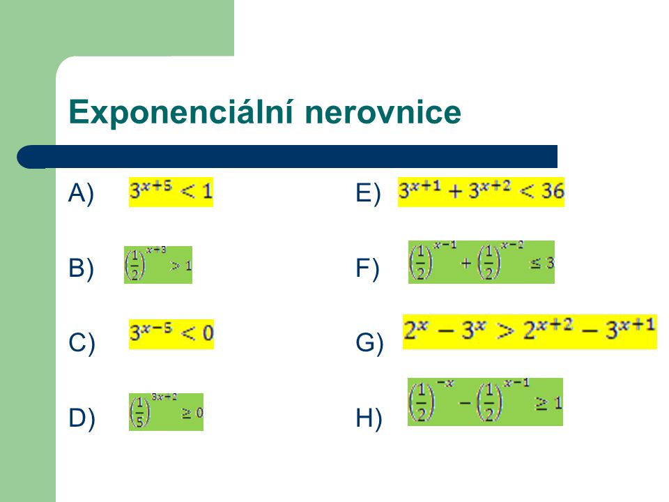 Exponenciální nerovnice