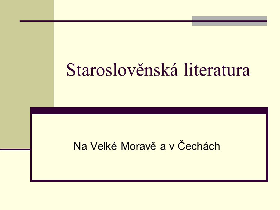 Staroslověnská literatura