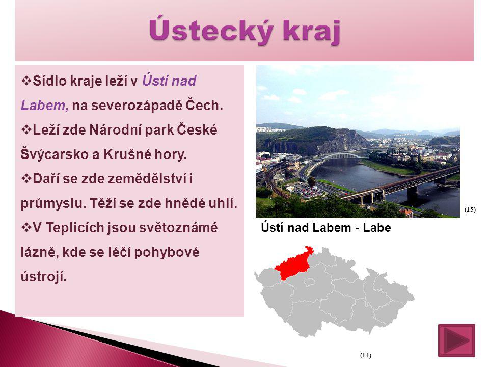 Ústecký kraj Sídlo kraje leží v Ústí nad Labem, na severozápadě Čech.