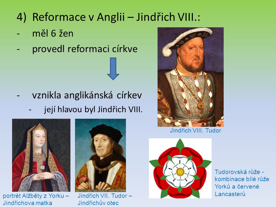 Reformace v Anglii – Jindřich VIII.: