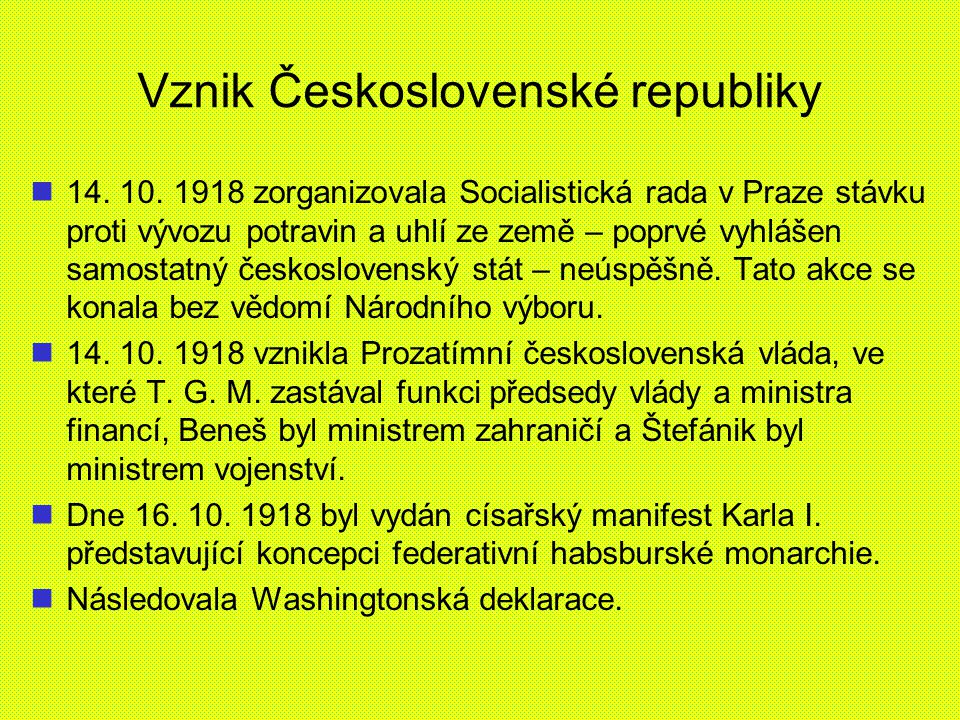 Vznik Československé republiky