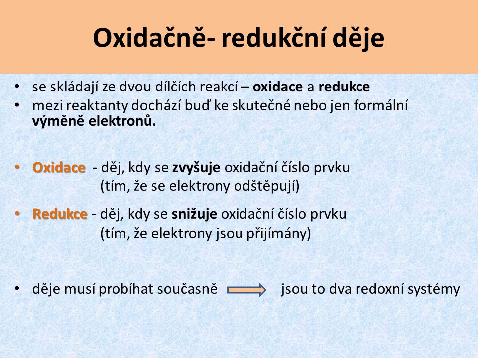 Oxidačně- redukční děje